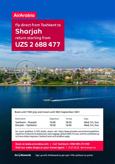 Fly Direct From Tashkent To Sharjah Air Arabia