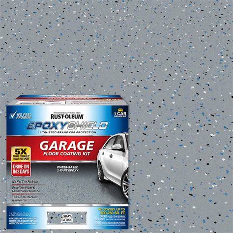 Rust Oleum Epoxyshield Oz Gray Epoxy Car Garage Floor Paint Kit