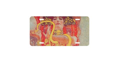 Gustav Klimt Red Woman Gold Snake Painting License Plate Zazzle