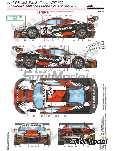 Lb Production Lb24068 Marking Livery 124 Scale Audi R8 Lms Evo Ii