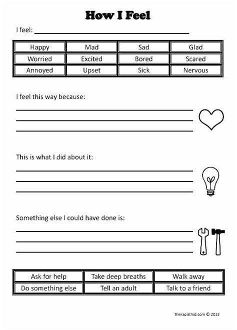 Free Printable Self Control Worksheets Pdf