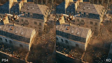 Assassins Creed Unity Ps4 Vs Xbox One Comparison Youtube