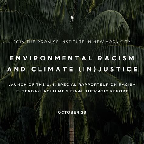 Environmental Racism And Climate Injustice The Launch Of Unsr On