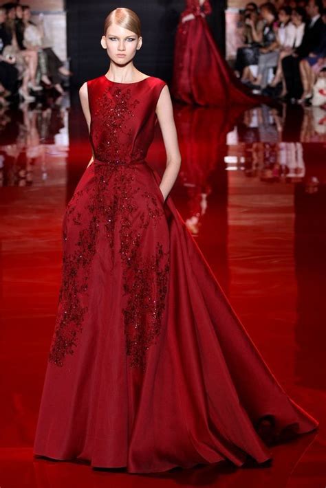 Red Dress Elie Saab Fall 2013 Fashion Gowns Dresses