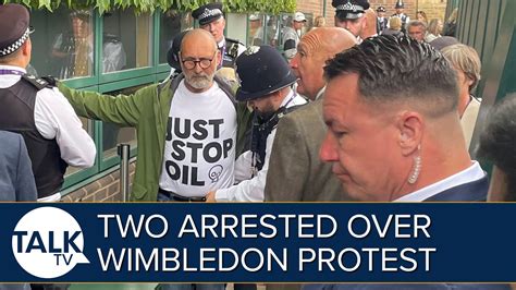 Breaking Two Arrested After Just Stop Oil Storm Wimbledon Youtube