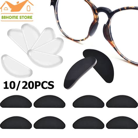 【88homestore】510 Pairs Adhesive Eye Glasses Nose Pads D Shape Stick On Anti Slip Soft Silicone