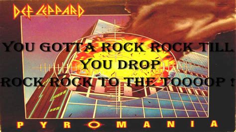 Def Leppard Rock Rock Till You Drop LYRICS HD YouTube