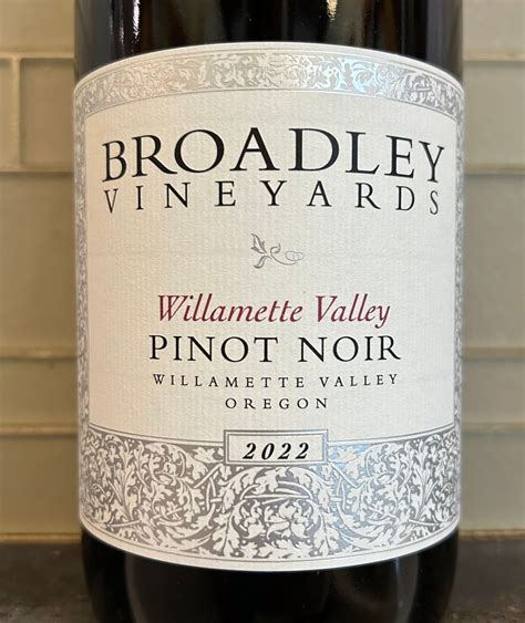 2022 Broadley Vineyards Pinot Noir USA Oregon Willamette Valley