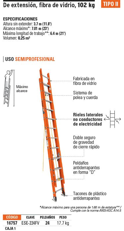 Ese Fv Truper Truper Escalera De Extensi N Tipo Ii