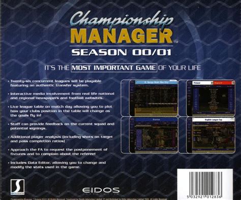 Championship Manager Season 00 01 2000 Box Cover Art MobyGames