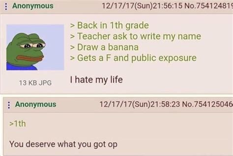 Anon Fails Th Grade R Greentext Greentext Stories Know Your Meme