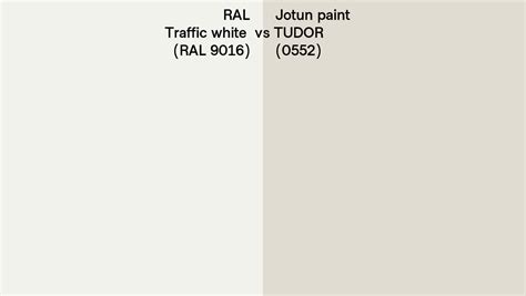 RAL Traffic White RAL 9016 Vs Jotun Paint TUDOR 0552 Side By Side