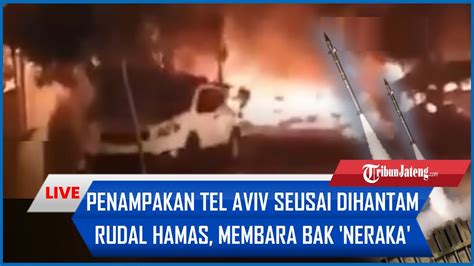 Penampakan Mencekam Tel Aviv Seusai Dihantam Rentetan Salvo Rudal