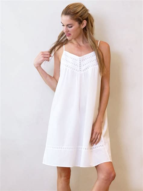 Scarlett White Cotton Nightgown 100 Cotton Lace Detail Flattering