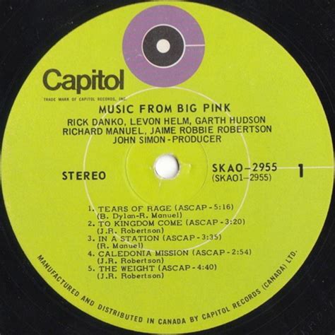 The Band – Music From Big Pink - 1969 Rare – Vinyl Pursuit Inc