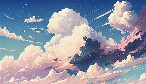 Latar BelakangLatar Belakang Ilustrasi Dua Dimensi Awan Putih Langit