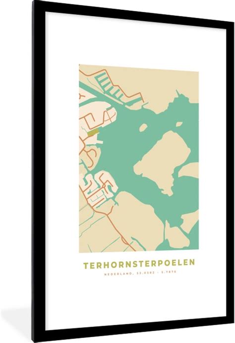 Fotolijst Incl Poster Plattegrond Terhonsterpoelen Kaart