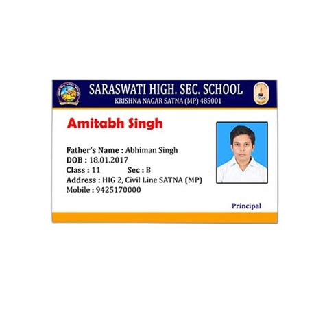 Blue And White Rectangular PVC Student ID Card Offset At Rs 6 50 Piece