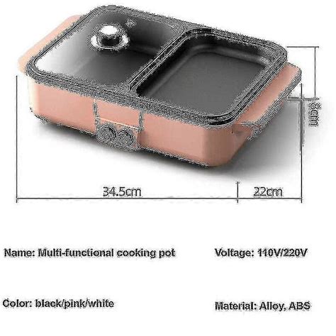 2 In 1 Electric Hot Pot Cooker Bbq 1400w Grill Multicooker Electric Bbq Grill Non Stick Plate