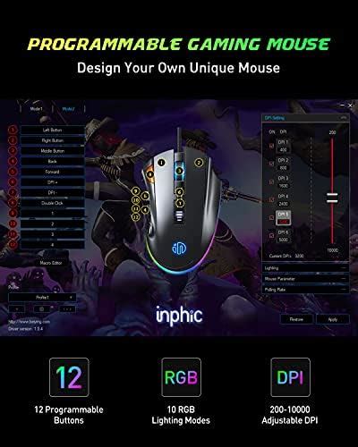 Inphic Rat N Gaming Con Cable Dpi Adjustables Hasta Rat N