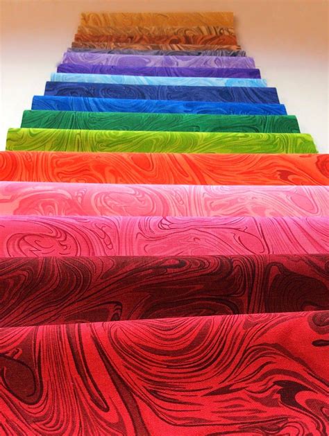 34 Swirls Rainbow Pattern Pre Cut Layer Cake 10 Inch Quilt Squares