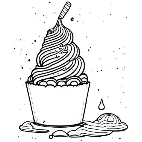 Icecream Cone Coloring Page · Creative Fabrica