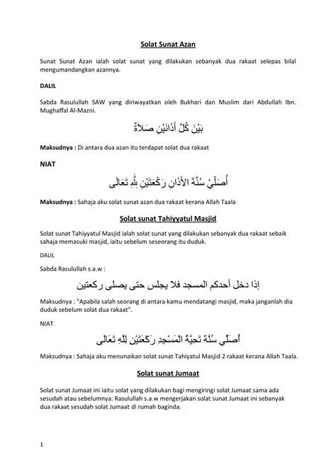 PDF Senarai Solat Solat Sunat PDFSLIDE NET