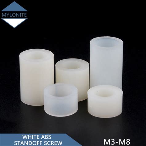 M M M M White Nylon Non Threaded Spacer Abs Standoff Round Hollow