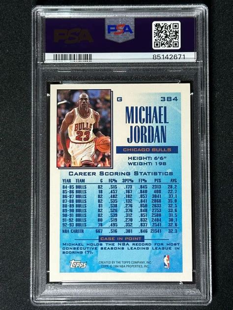 Topps Scoring Leader Michael Jordan Psa Graded Card Bulls