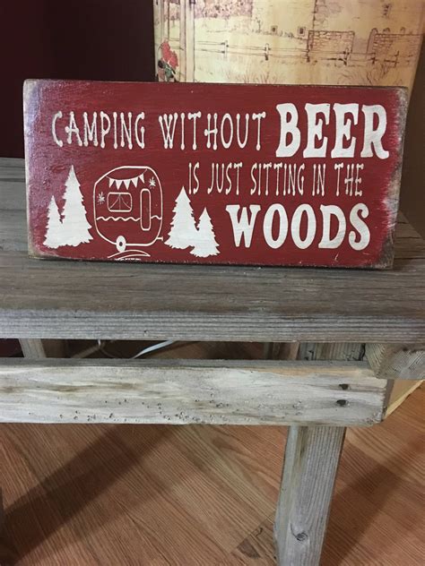 Camping Without Beer Camper Sign Funny Camping Signs Rustic | Etsy