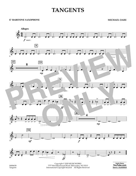 Tangents Eb Baritone Saxophone By Michael Oare Sheet Music For