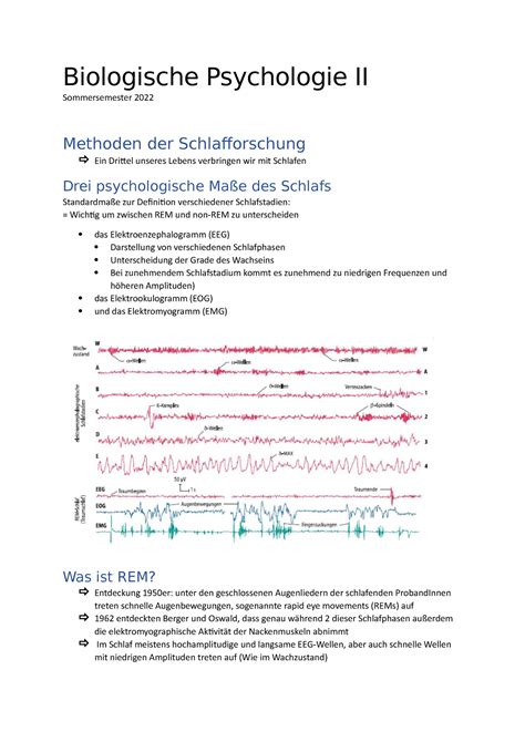 Biologische Psychologie Ii Zusammenfassung Biologische Psychologie Ii