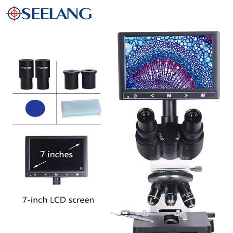 1000x 2500x Professional Biological Lab Hd Microscope Trinocular Binocular Digital Camera Lcd