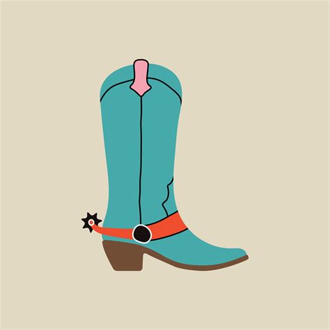 Wild west element in modern style flat, line style. Hand drawn vector ...