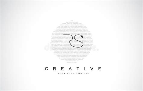 Rs R S Logo Design With Black And White Creative Text Letter Vector