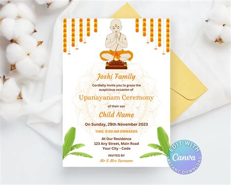 Upanayanam Ceremony Invitation as Thread Ceremony Upanayanam Invite ...