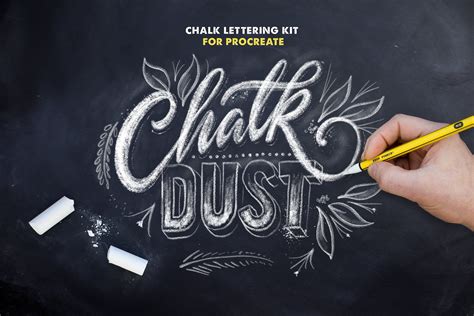 Chalk Dust Procreate Lettering Kit Procreate Brushes