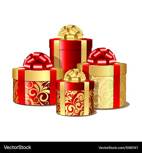 Red and gold gift boxes Royalty Free Vector Image