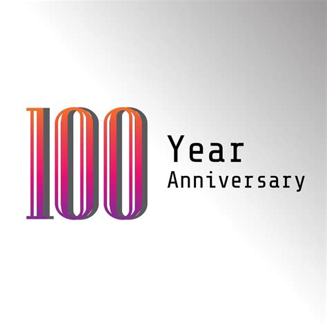 100 Years Anniversary Celebration Color Vector Template Design