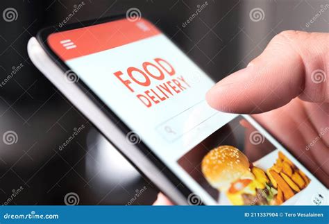 Restaurant Food Delivery Service In Phone Take Away Menu In Digital