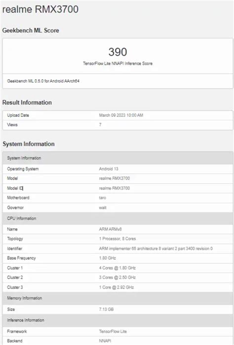 Realme Gt Neo Se Geekbench Snapdragon Gen