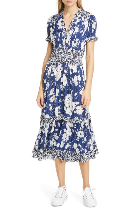 Polo Ralph Lauren Tiered Floral Midi Dress Nordstrom