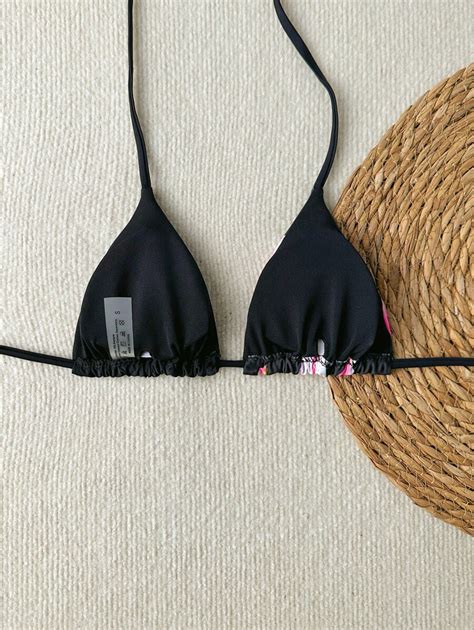 Swim Vcay Springbreak Floral Print Sexy Vacation Bikini Top For Women Shein Uk