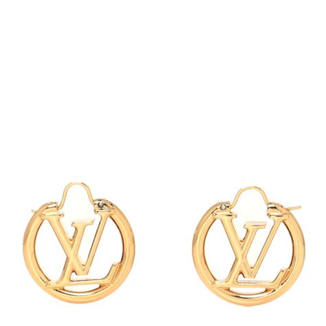 Louis Vuitton Metal Small Louise Hoop Earrings Gold Fashionphile