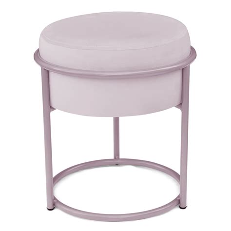 Puff De Veludo Rose Banqueta Garden Ferro Rosa Nude Atena Shopee Brasil