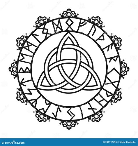 Triquetra Logo Trinity Knot Wiccan Symbol For Protection D Vector