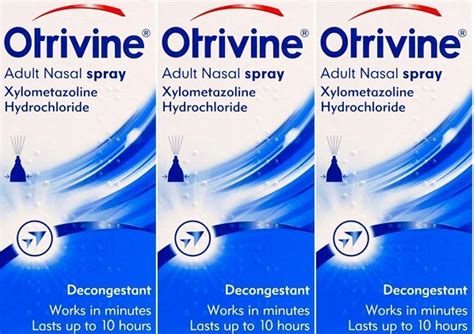 Otrivine Adult Nasal Spray 10ml X 3 Packs Uk Health