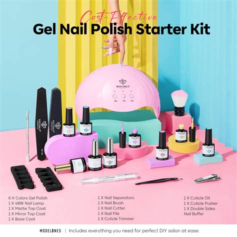 Shnwu Gel Nail Polish Kit With U V Light 48w 6 Colors Summer Shellac