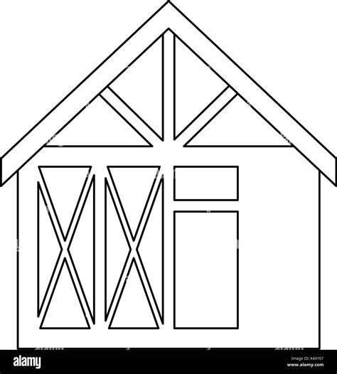 Wooden House Structure Icon Vector Illustration Design Stock Vector