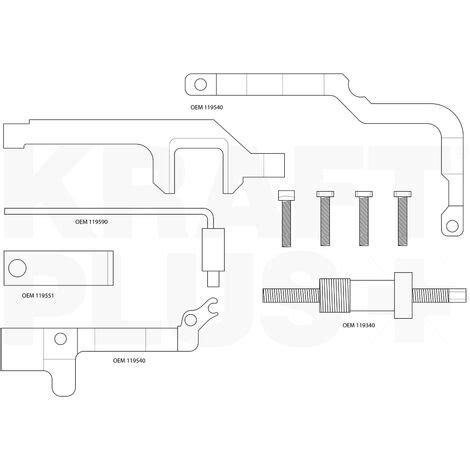 KRAFTPLUS K 200 1012 Coffret outils Calage Arbre à cames distribution